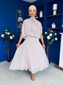 Phoebe Chiffon Detailed Top &amp; Skirt Set Polka Pink image