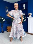 Sarah Puff Sleeve Embellished Shirt Dress Floral image