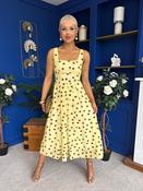 Nadia Sleeveless Midi Dress Polka Yellow