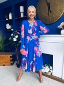 Kaylinn Banded Midi Dress Floral Cobalt image