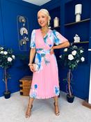 Saorlaith Pleated Midi Dress Floral Pink image