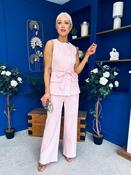 Parisa Detailed Top &amp; Trouser Set Baby Pink