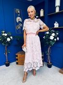 Darla Crochet Top &amp; Skirt Set Baby Pink image