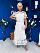 Darla Crochet Top &amp; Skirt Set Cream