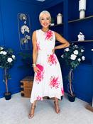 Layce Banded Midi Dress Floral Cream