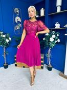 Pamela Sequin Bust Occasion Midi Dress Berry
