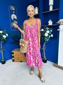 Niky Beaded Maxi Midi Dress Floral Cerise image