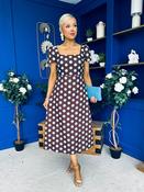 Alba Split Sleeve Midi Dress Blue Polka Coco image