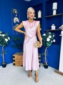 Penny Twist Detailed Midi Satin Dress Blush image