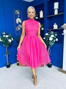 Sharon Lace &amp; Tulle Occasion Dress Fuchsia image
