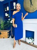 Donna Asymmetric Neckline Midi Dress Cobalt image