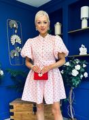 Kamilla Puff Sleeve Shirt Dress Red Polka Pink image