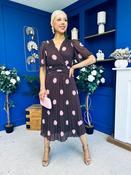 Daire Pleated Midi Dress Pink Polka Choc image