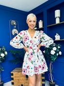Hope Button Detail Mini Dress Floral Green image