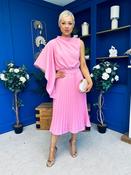Arabella Pleated Occasion Midi Dress Baby Pink image