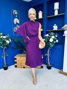 Arabella Pleated Occasion Midi Dress Berry image