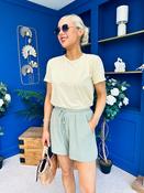 Gina Textured Casual Shorts Khaki image