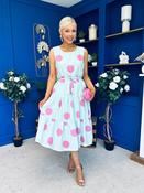 Sadhbh Tiered Midi Dress Pink Polka Pastel image