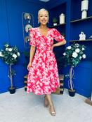 Dearbhla Banded Midi Dress Floral Coral image
