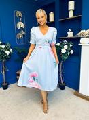 Dearbhla Banded Midi Dress Floral Blue image