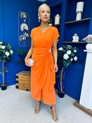 Opal Gold Clasp Detailed Midi Dress Amber