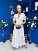 Addie Detailed Midi Dress Polka Cream image