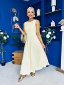 Daphne Bow Back Midi Dress Check Yellow image