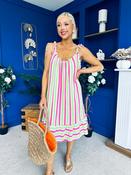 Hilda Striped Para Midi Dress Dress Lime image