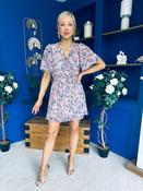 Divina Belted Mini Dress Floral Blue image
