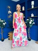 Lindsey Plunge Neck Maxi Dress Floral White image