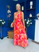 Lindsey Plunge Neck Maxi Dress Floral Coral image