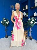 Lindsey Plunge Neck Maxi Dress Floral Yellow image