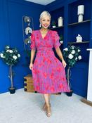 Eirinn Pleated Midi Dress Floral Violet image