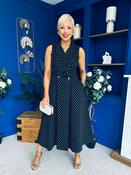 Berkley Belted Midi Dress Polka Black image