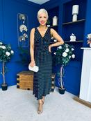 Yanis Sleeveless Slinky Dress Polka Black image