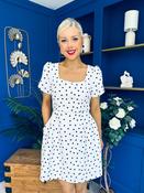 Reeve Square Neck Mini Dress Polka Cream image