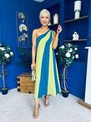 Valentina One Shoulder Midi Dress Lime