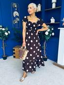 Serena Square Neck Midi Dress Pink Polka Coco image