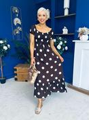 Serena Square Neck Midi Dress Cream Polka Coco image