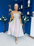 Kiley Bandeau Midi Dress Aztec Stripe Blue Pre Order 13 Jun