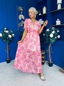 Sara Banded Midi Dress Floral Peach image