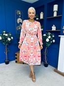 Mollie Banded Midi Dress Paisley Peach image
