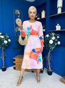 Mollie Banded Midi Dress Floral Pink