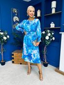 Mollie Banded Midi Dress Floral Blue image