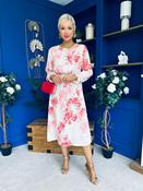 Mollie Banded Midi Dress Floral Cream image