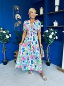 Alyssa Banded Midi Dress Printed Cerise image