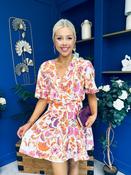 Trisa Banded Mini Dress Floral Coral image