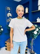 Poppi Casual Striped T-Shirt Green image