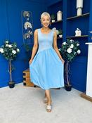Amanda Detailed Midi Dress Sky Blue