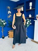 Miranda Square Neck Detailed Midi Dress Black image